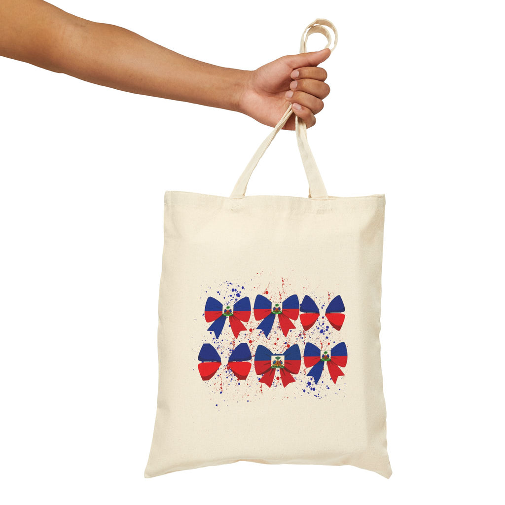 Haitian Flag Bow Tote Bag