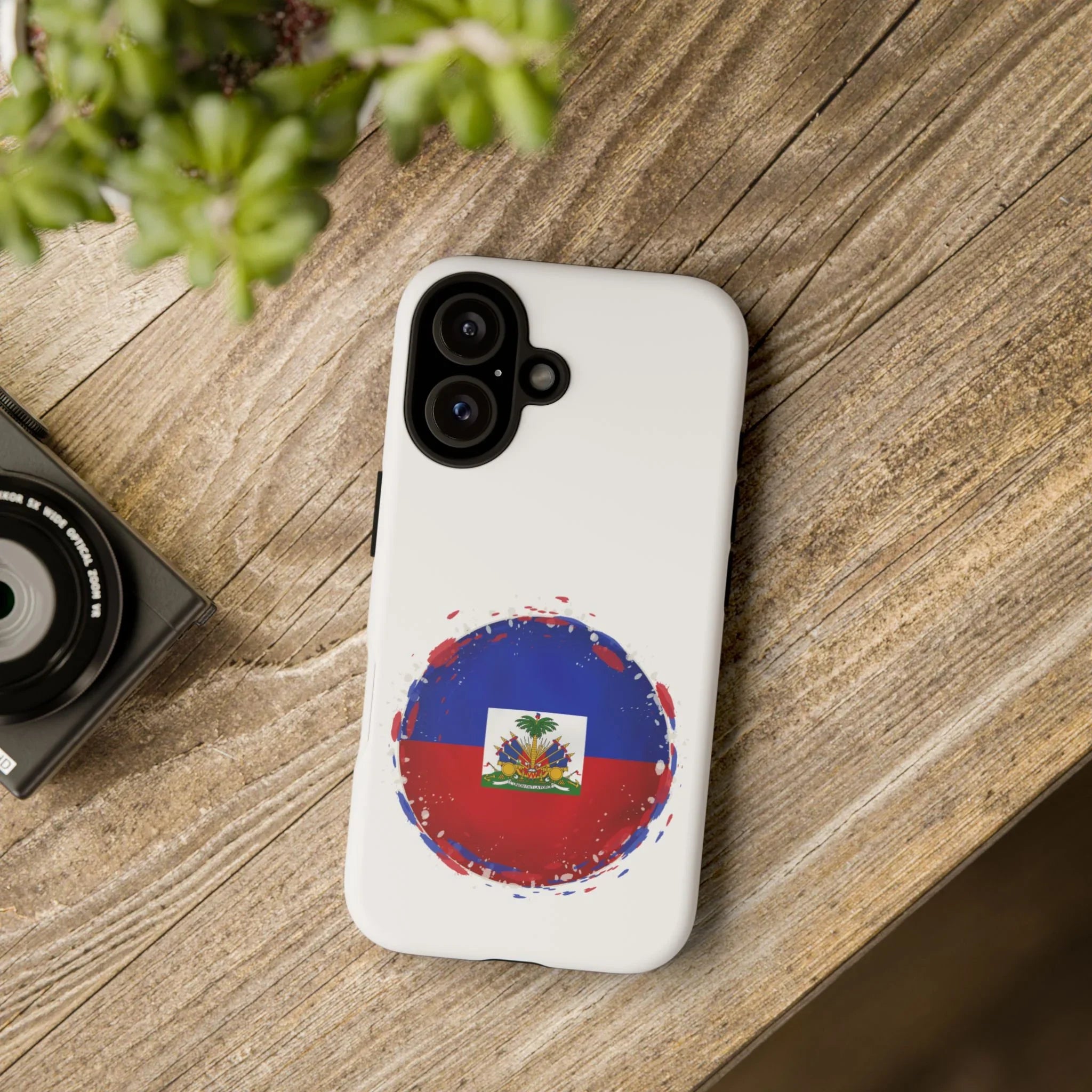 Haiti Flag Phone Case — Patriotic Gros‑Coeur Round Emblem Protective Cover