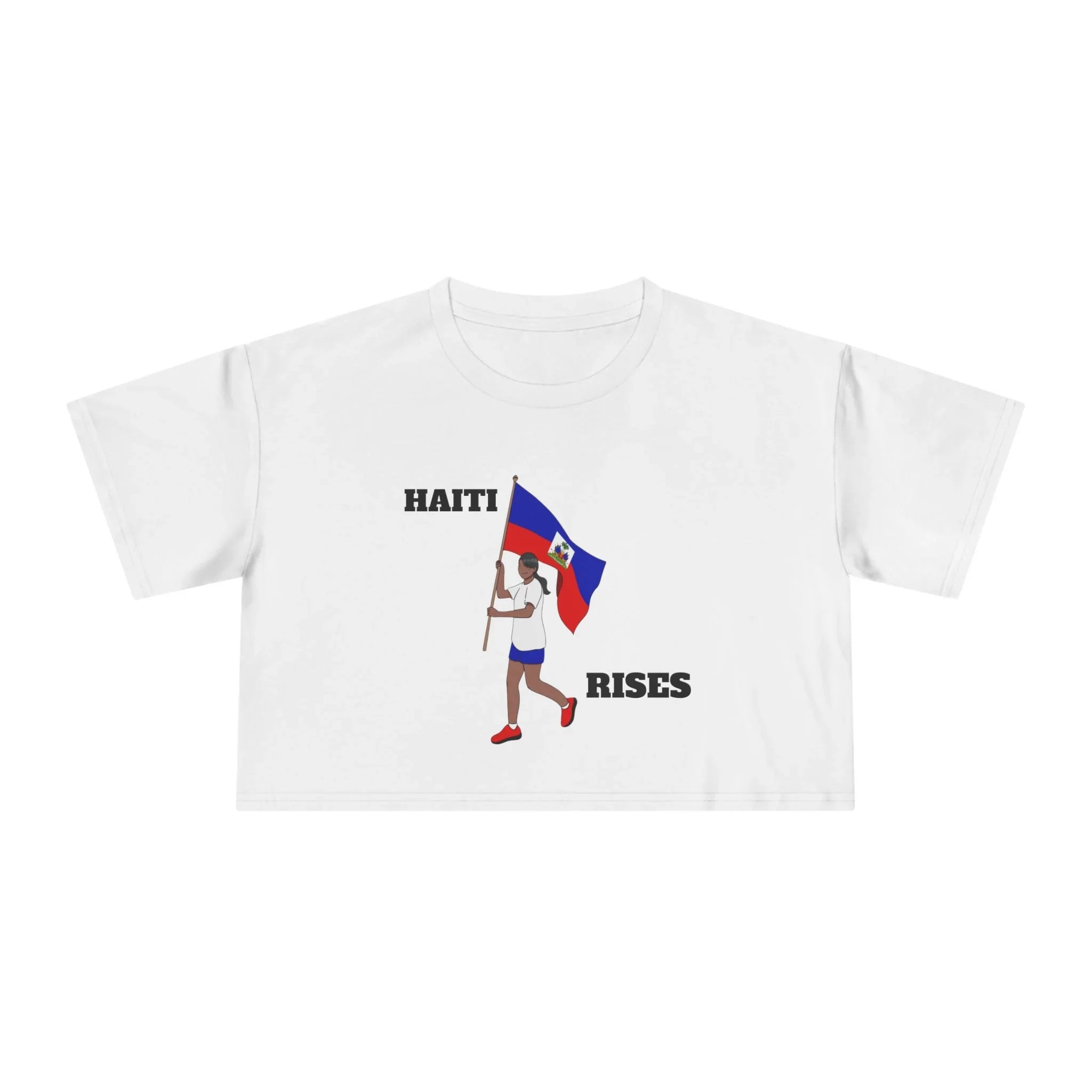Haiti Flag Walk Women's Crop Tee — Patriotic Haitian Pride Top