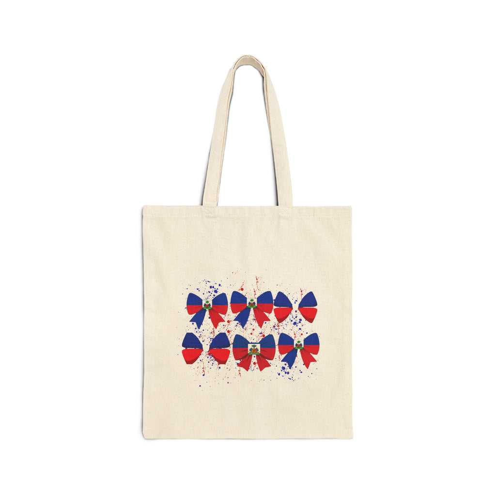 Haitian Flag Bow Tote Bag