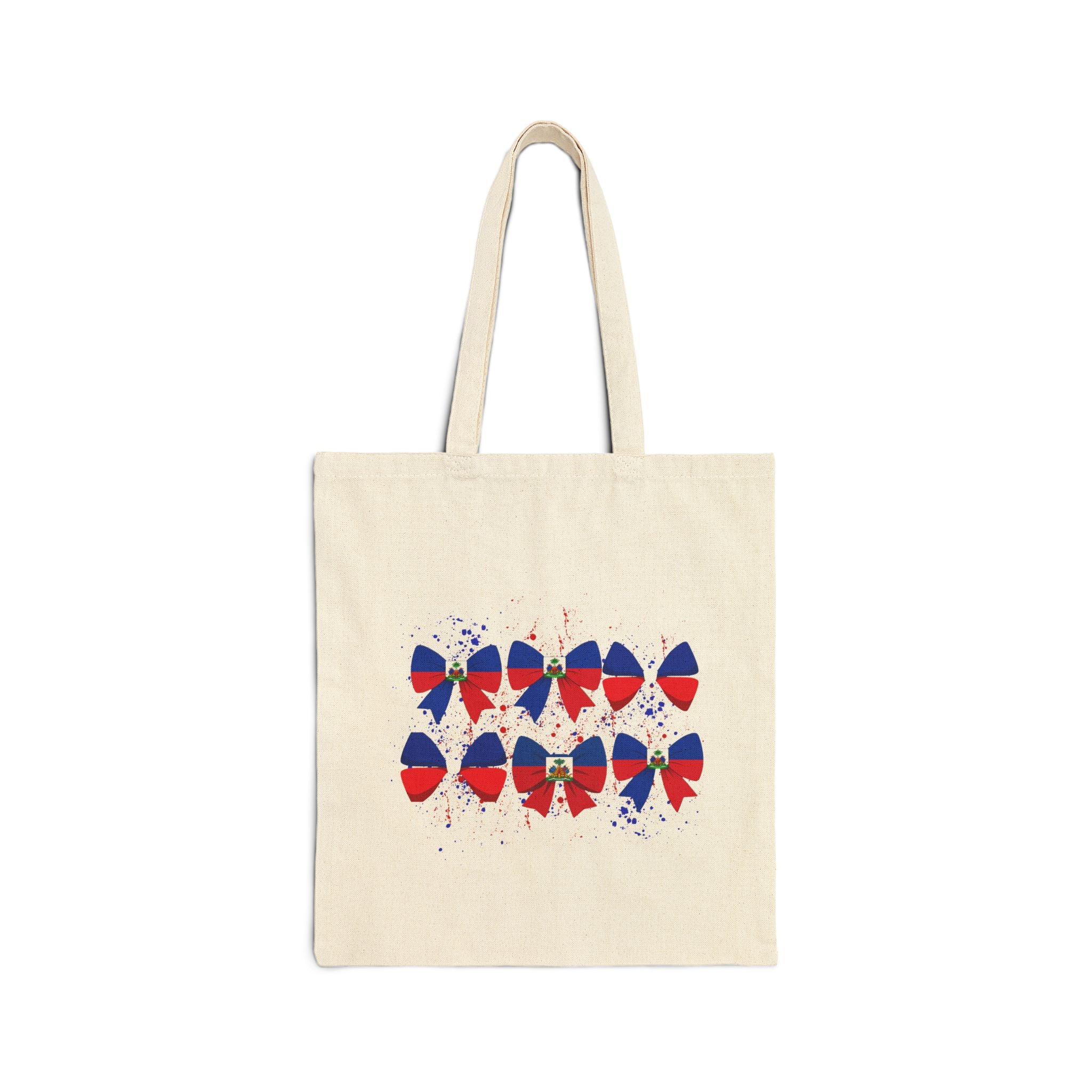 Haitian Flag Bow Tote Bag