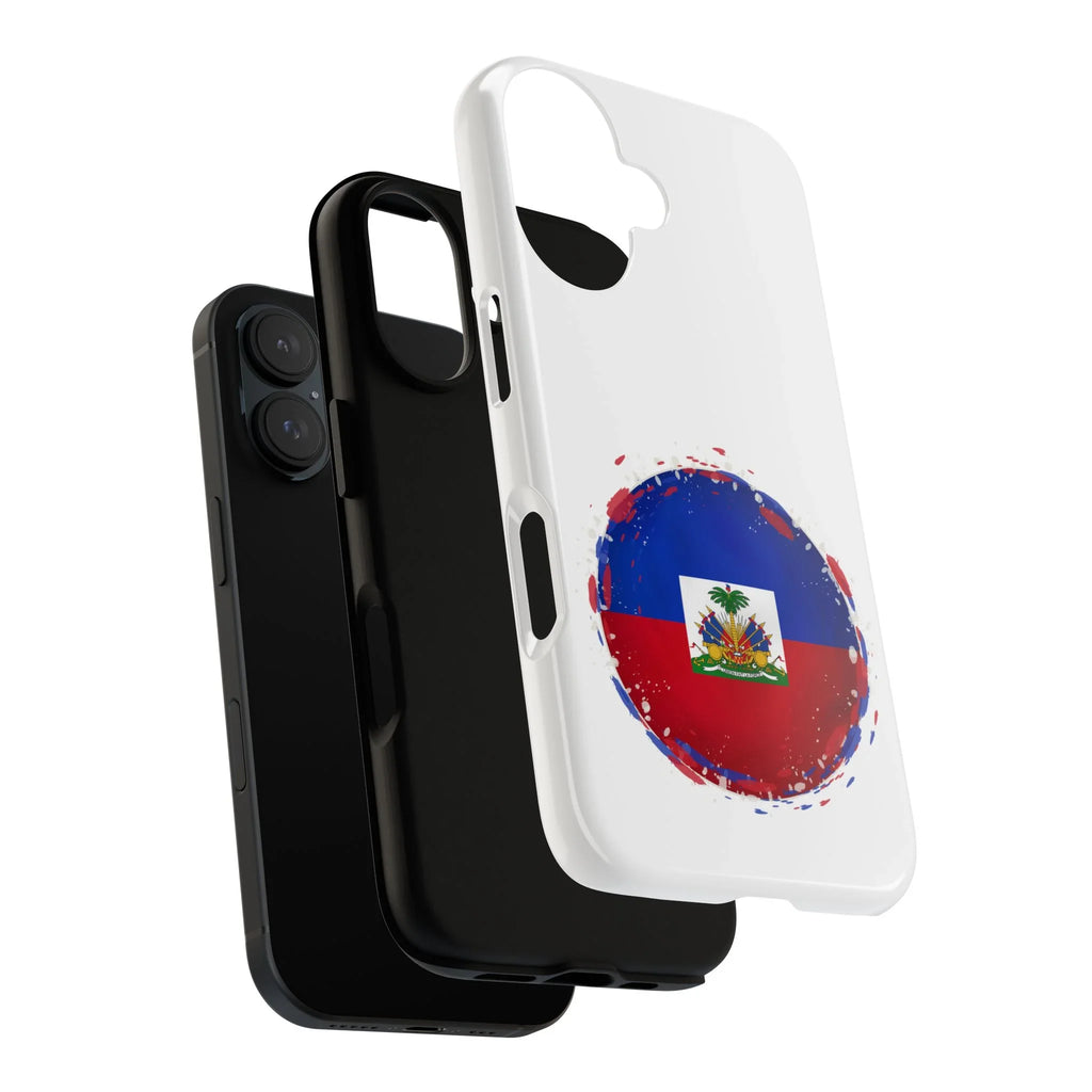 Haiti Flag Phone Case — Patriotic Gros‑Coeur Round Emblem Protective Cover