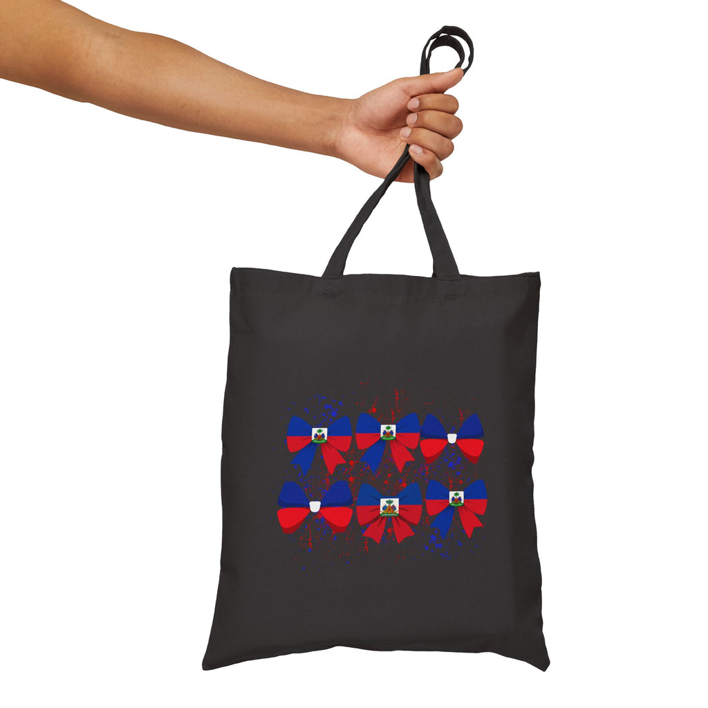 Haitian Flag Bow Tote Bag