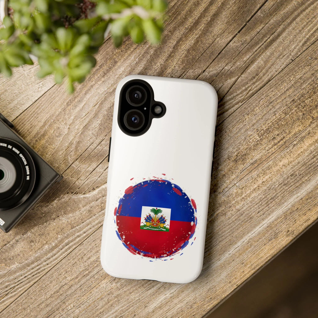 Haiti Flag Phone Case — Patriotic Gros‑Coeur Round Emblem Protective Cover