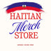 Haitian Merch Store logo with Haiti flag and heritage, culture, pride tagline